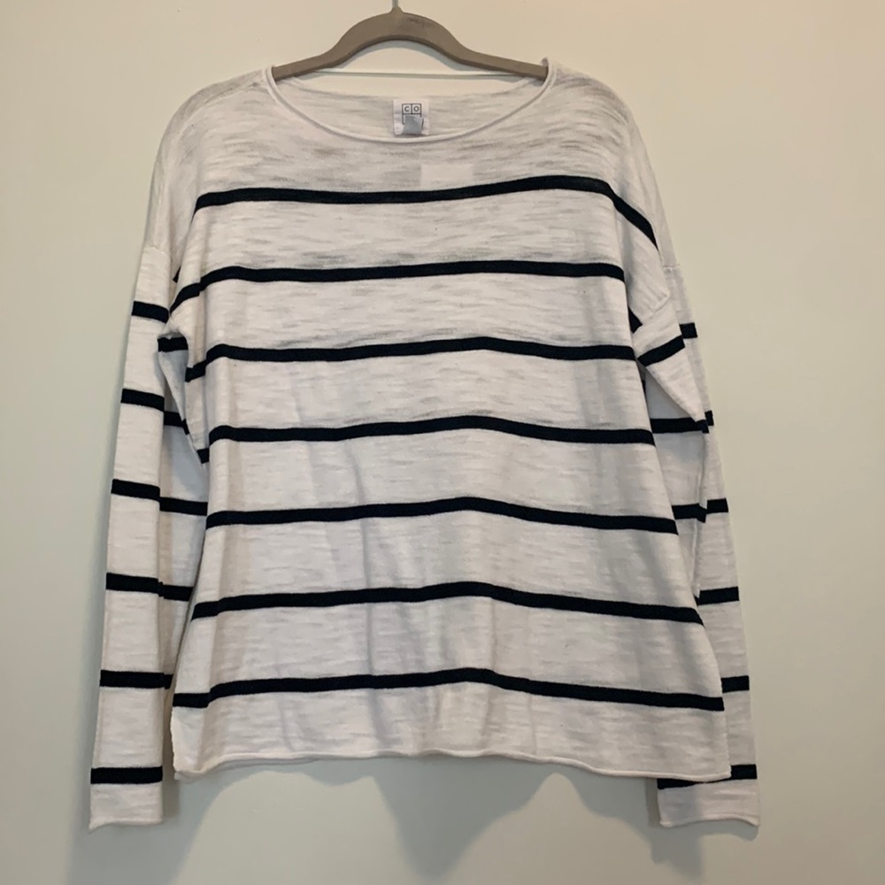 Core life white stripped long sleeve